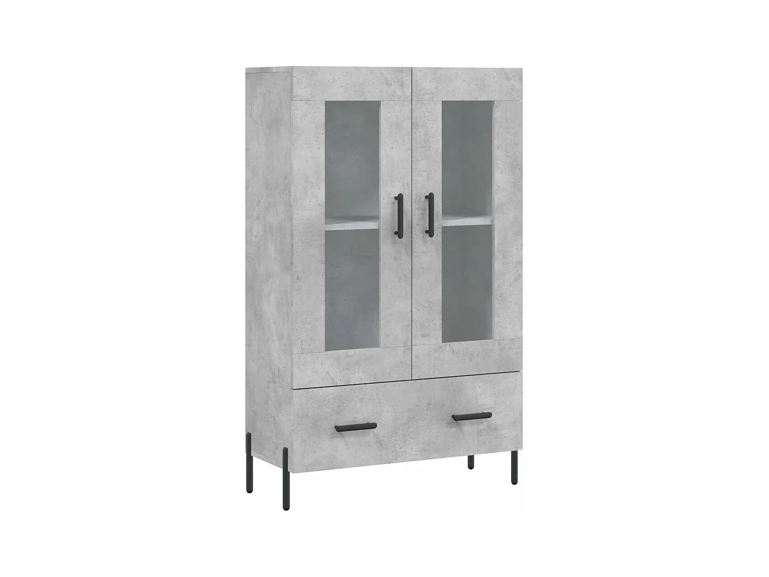 Buffet haut gris béton 69,5x31x115 bois d'ingénierie