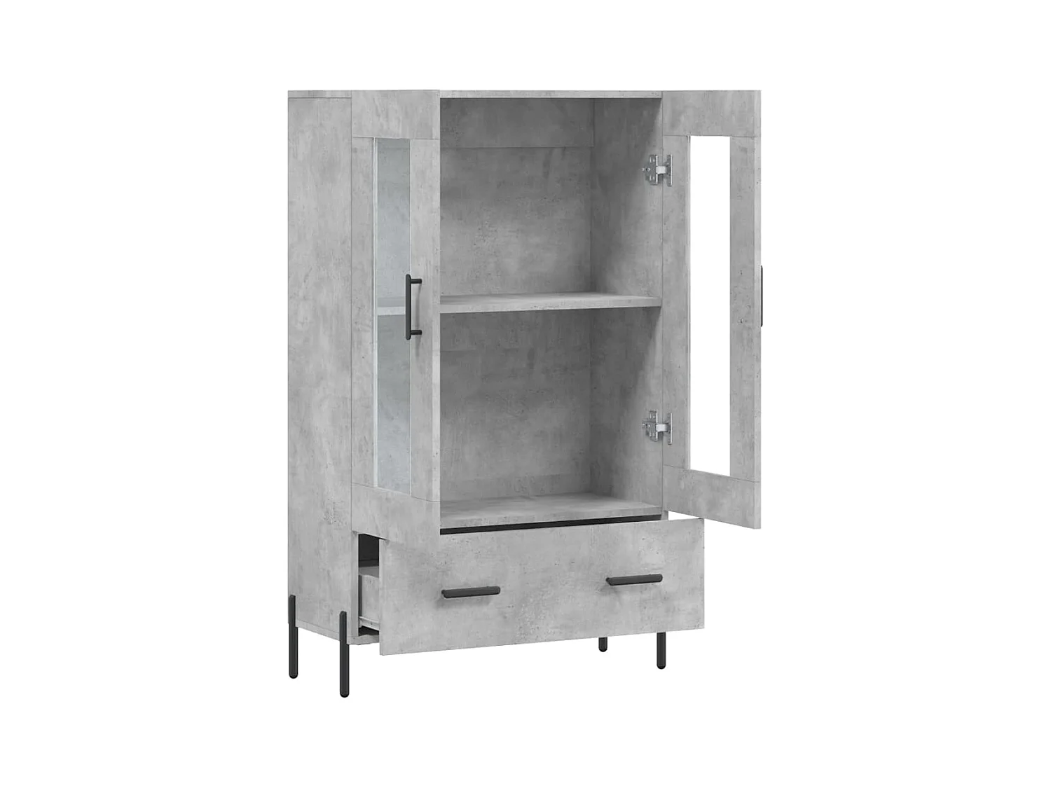 Buffet haut gris béton 69,5x31x115 bois d'ingénierie