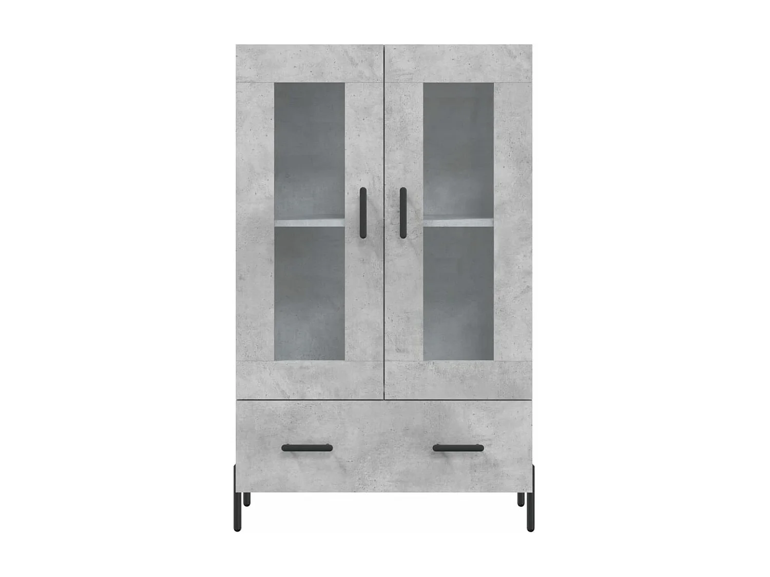 Buffet haut gris béton 69,5x31x115 bois d'ingénierie