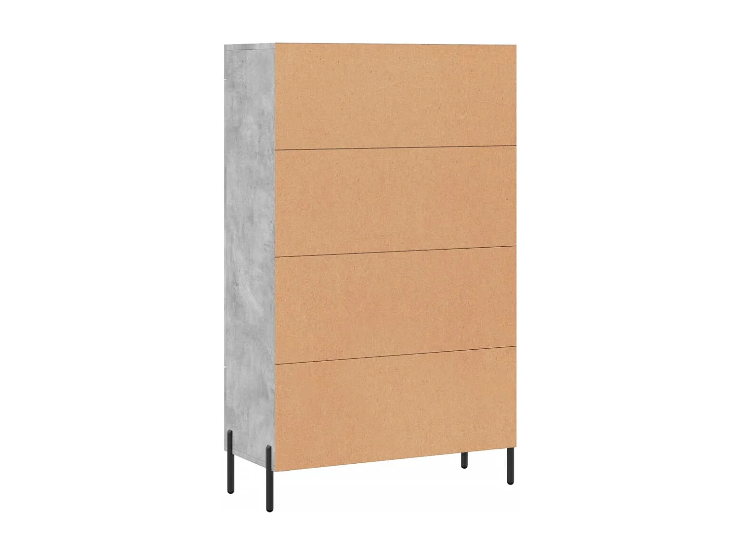 Buffet haut gris béton 69,5x31x115 bois d'ingénierie