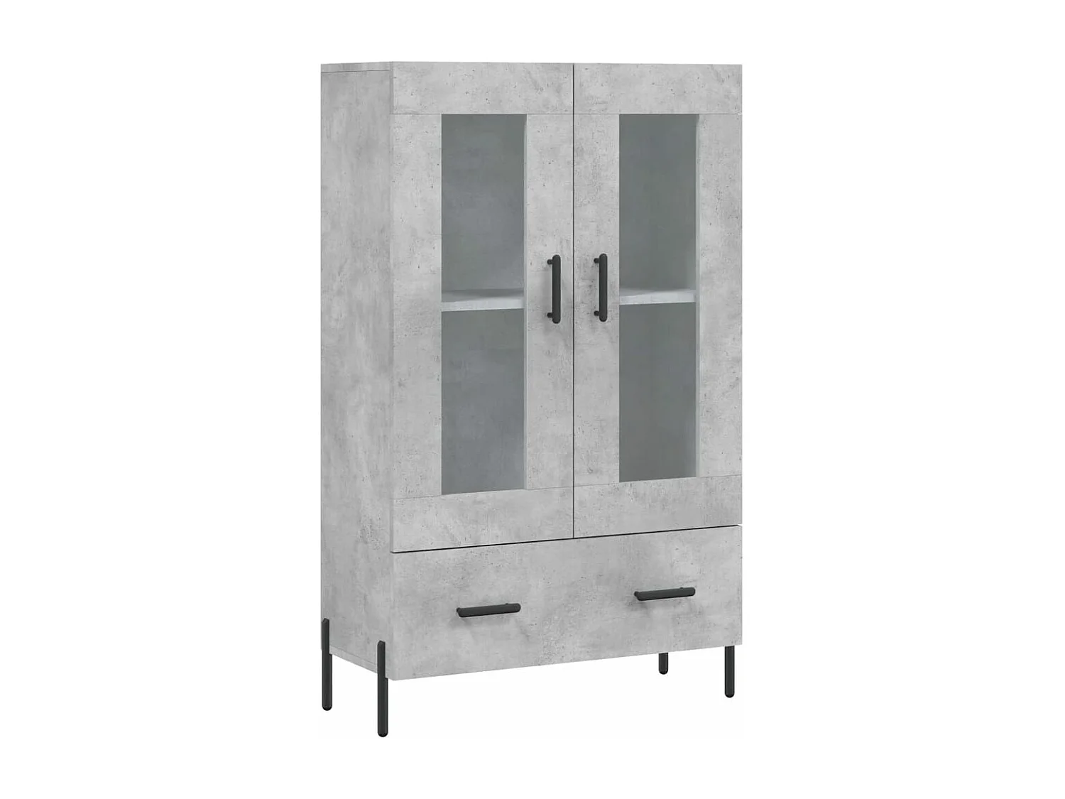 Buffet haut gris béton 69,5x31x115 bois d'ingénierie