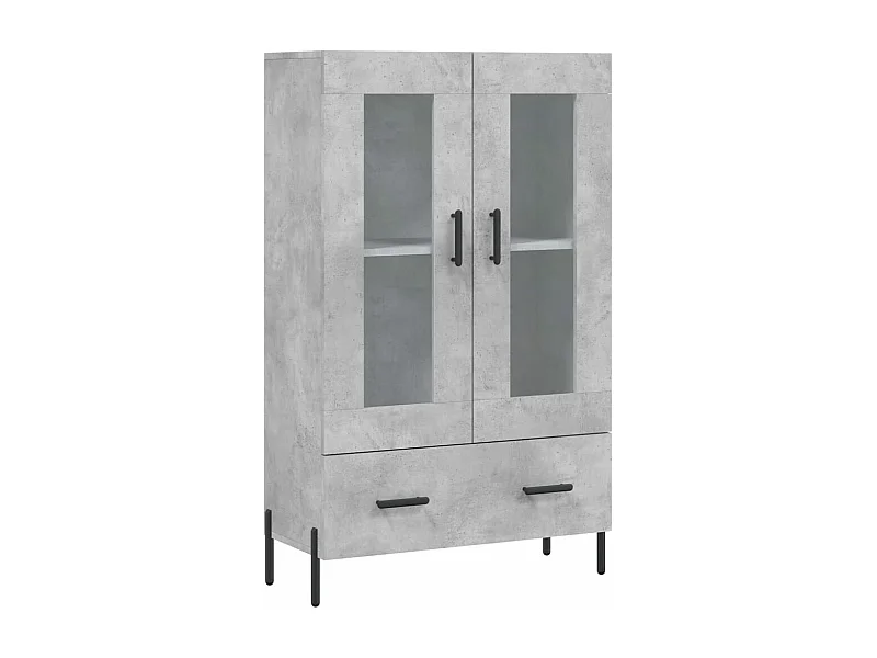Buffet haut gris béton 69,5x31x115 bois d'ingénierie