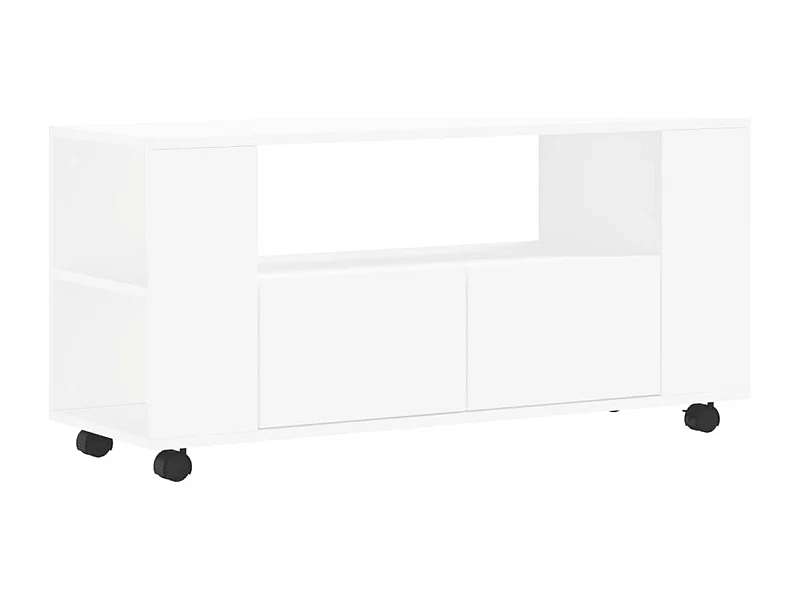 Meuble TV blanc 102x34,5x43 bois d'ingénierie