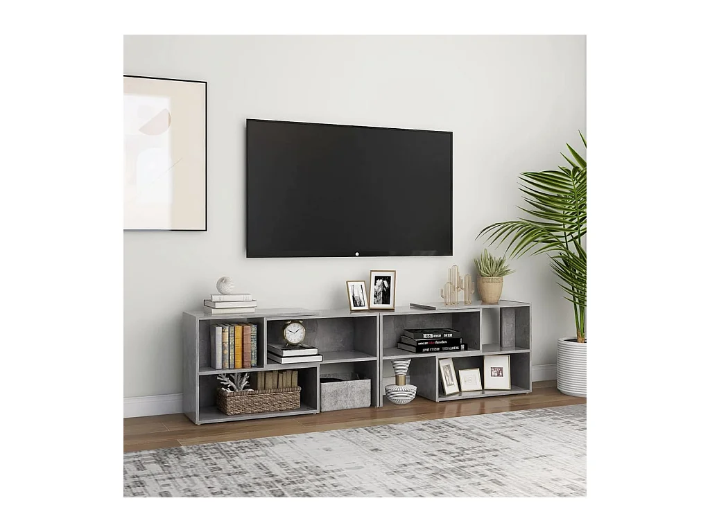 Meuble TV Gris béton 149x30x52