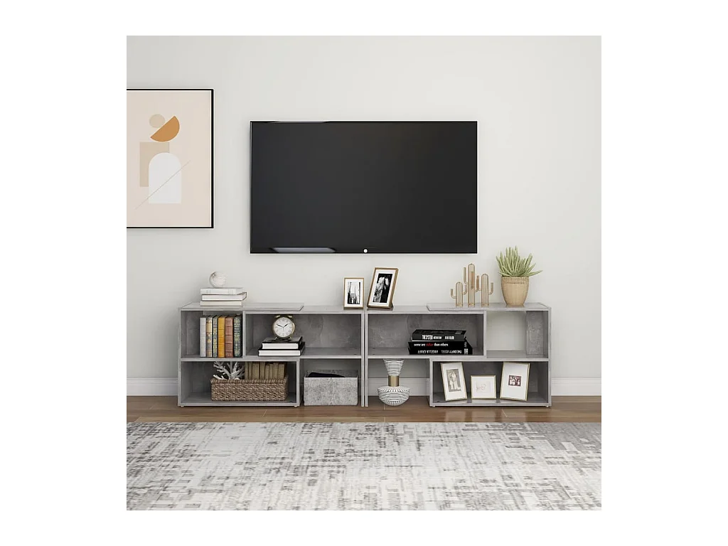 Meuble TV Gris béton 149x30x52