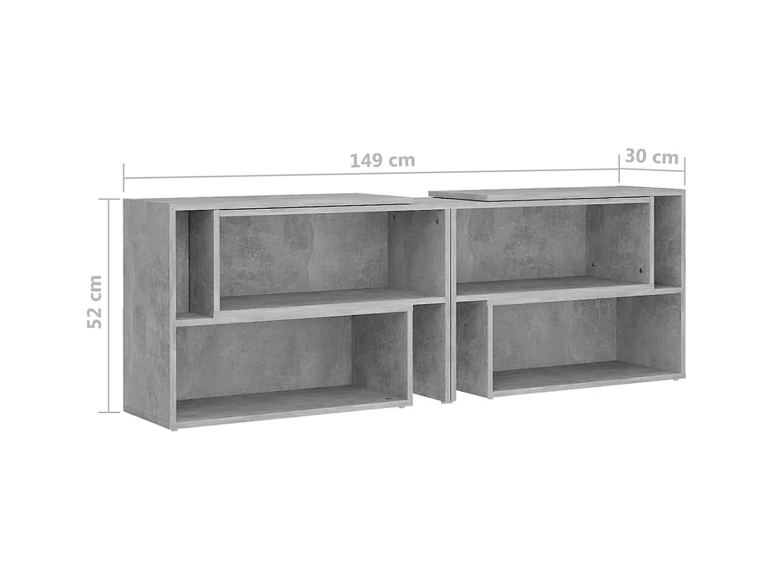 Meuble TV Gris béton 149x30x52