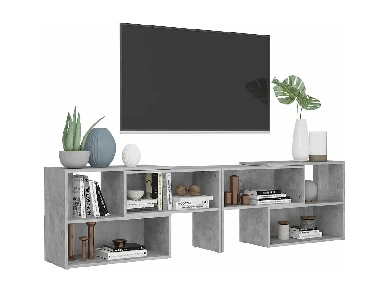 Meuble TV Gris béton 149x30x52