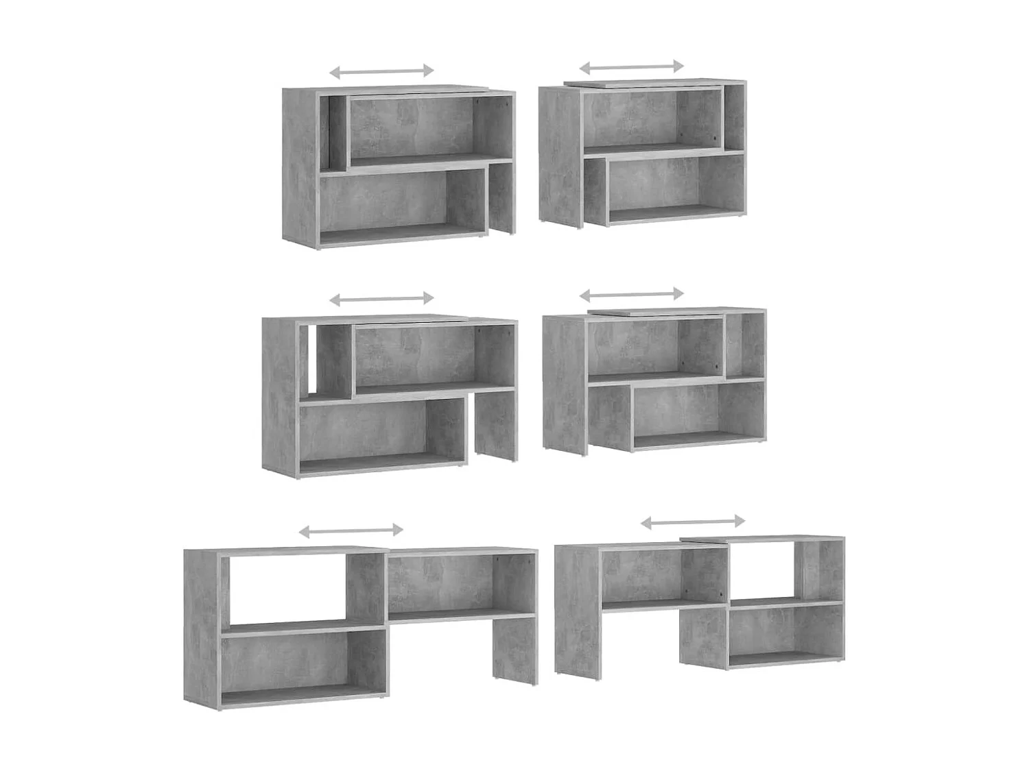 Meuble TV Gris béton 149x30x52