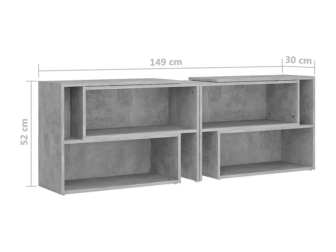 Meuble TV Gris béton 149x30x52