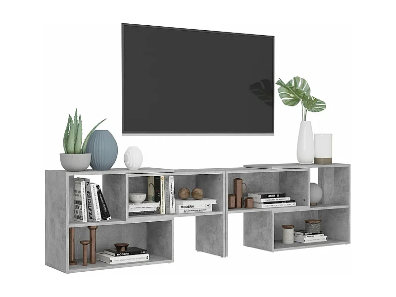 Meuble TV Gris béton 149x30x52