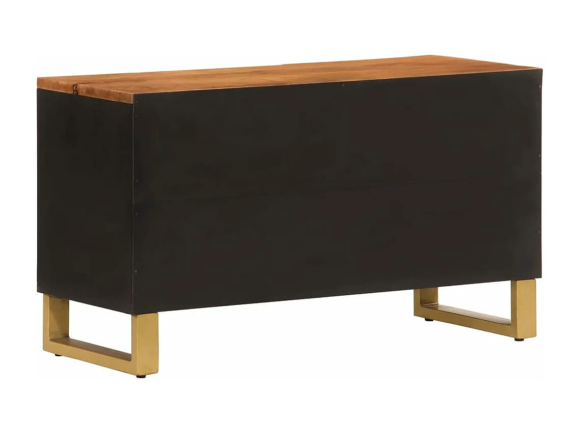 Meuble TV marron et noir 80x31,5x46 bois massif de manguier