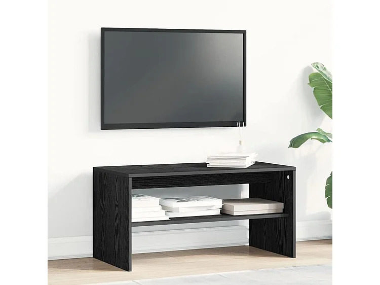 Meuble TV chêne noir 80x40x40 bois d'ingénierie