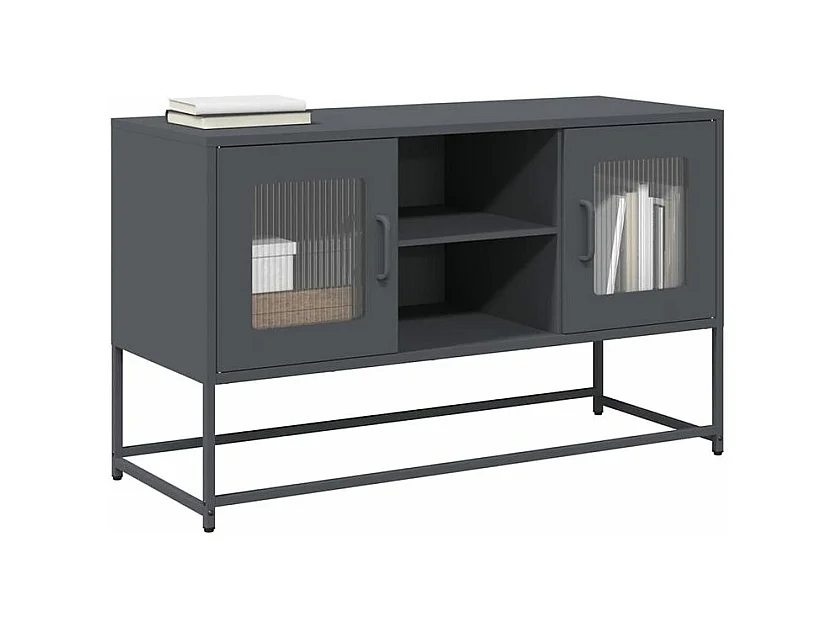 Meuble TV anthracite 100,5x39x60,5 acier