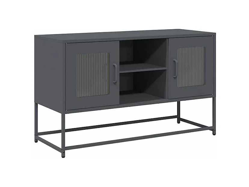 Meuble TV anthracite 100,5x39x60,5 acier