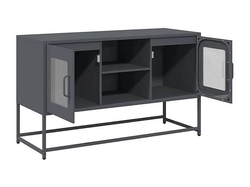 Meuble TV anthracite 100,5x39x60,5 acier