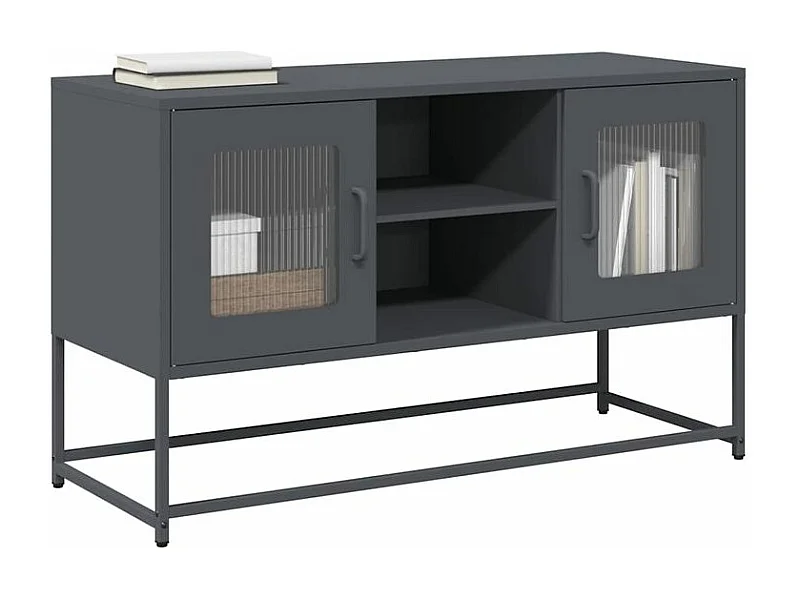 Meuble TV anthracite 100,5x39x60,5 acier