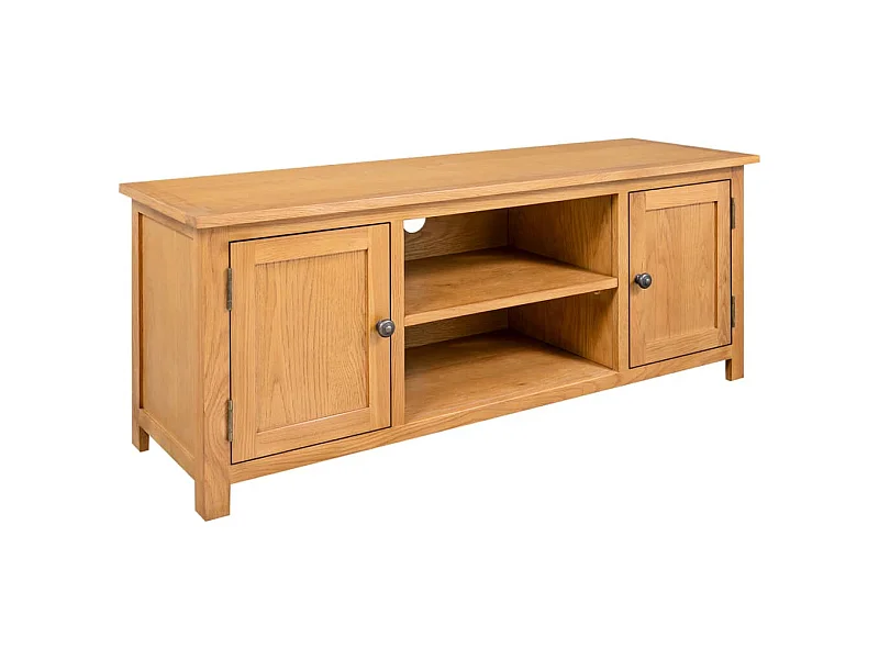 Meuble TV 110x35x44 Bois de chêne massif 2