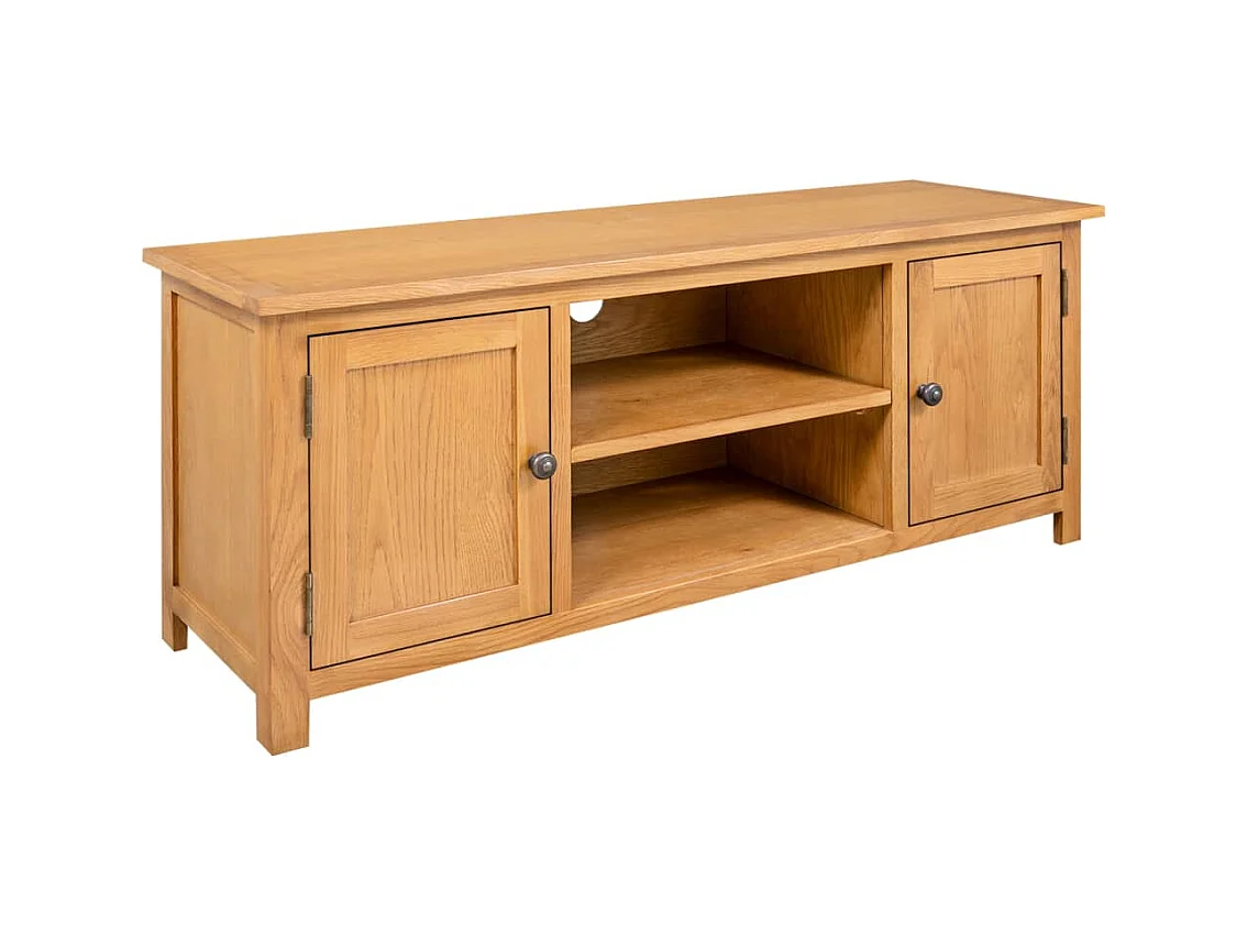 Meuble TV 110x35x44 Bois de chêne massif 2