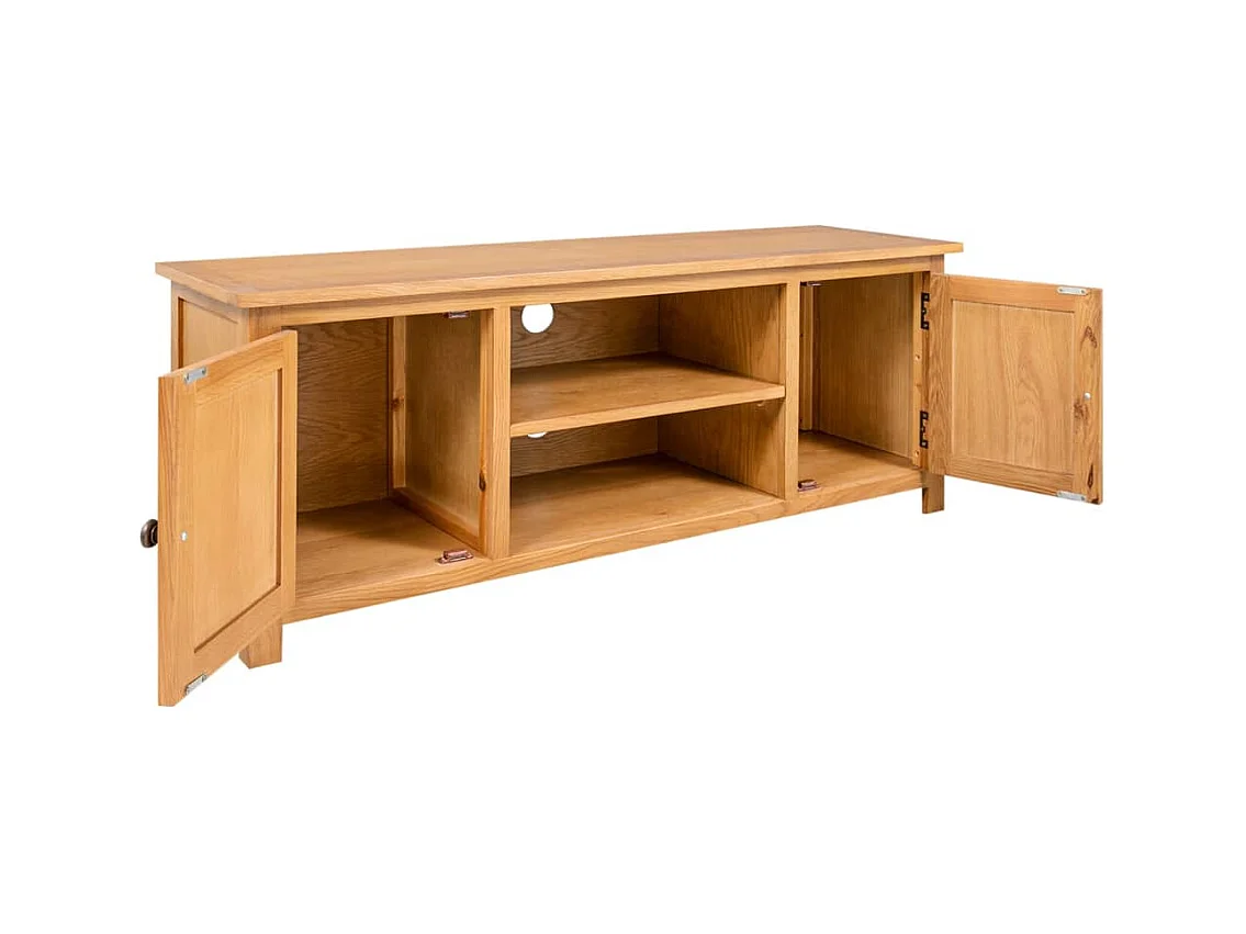 Meuble TV 110x35x44 Bois de chêne massif 2