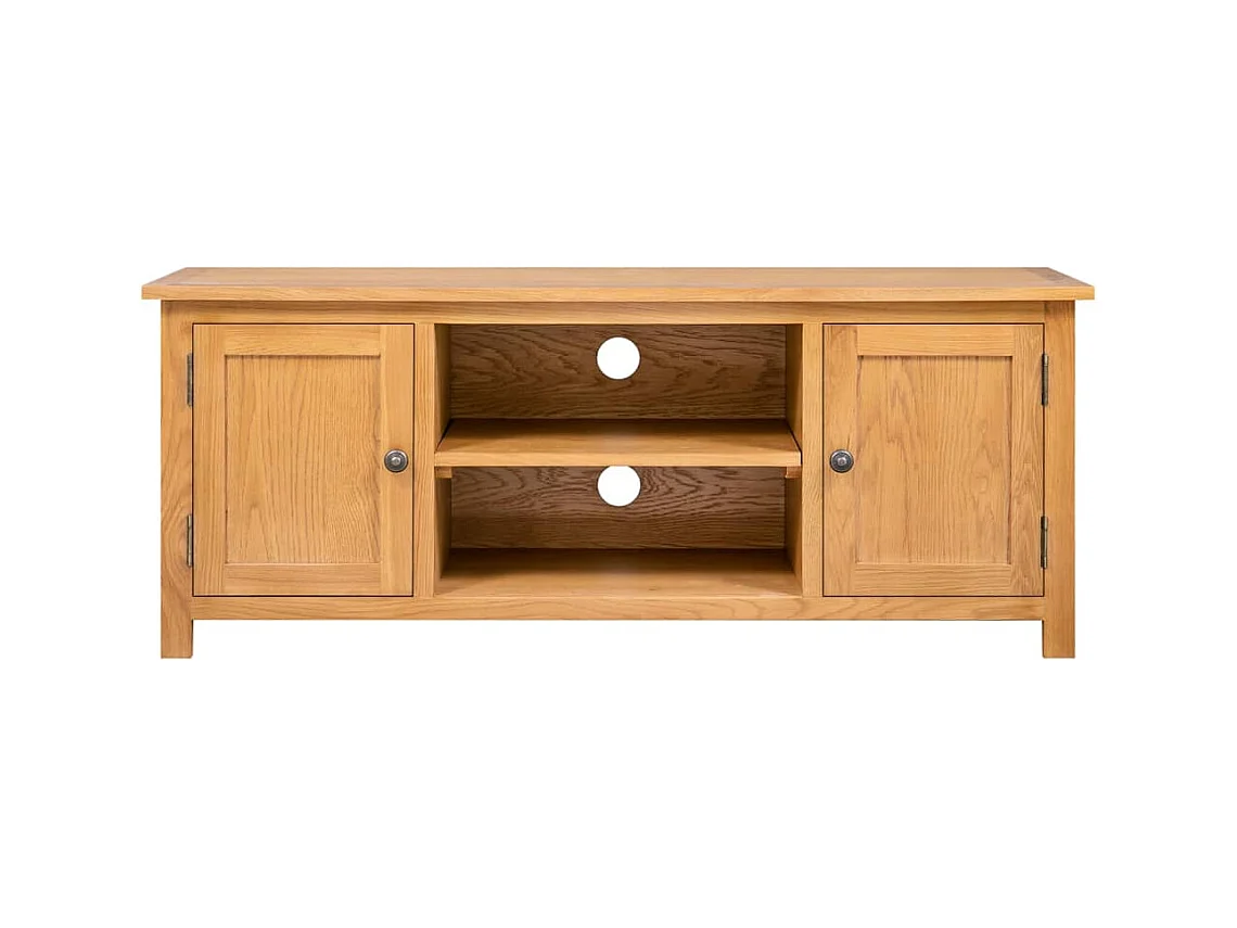 Meuble TV 110x35x44 Bois de chêne massif 2