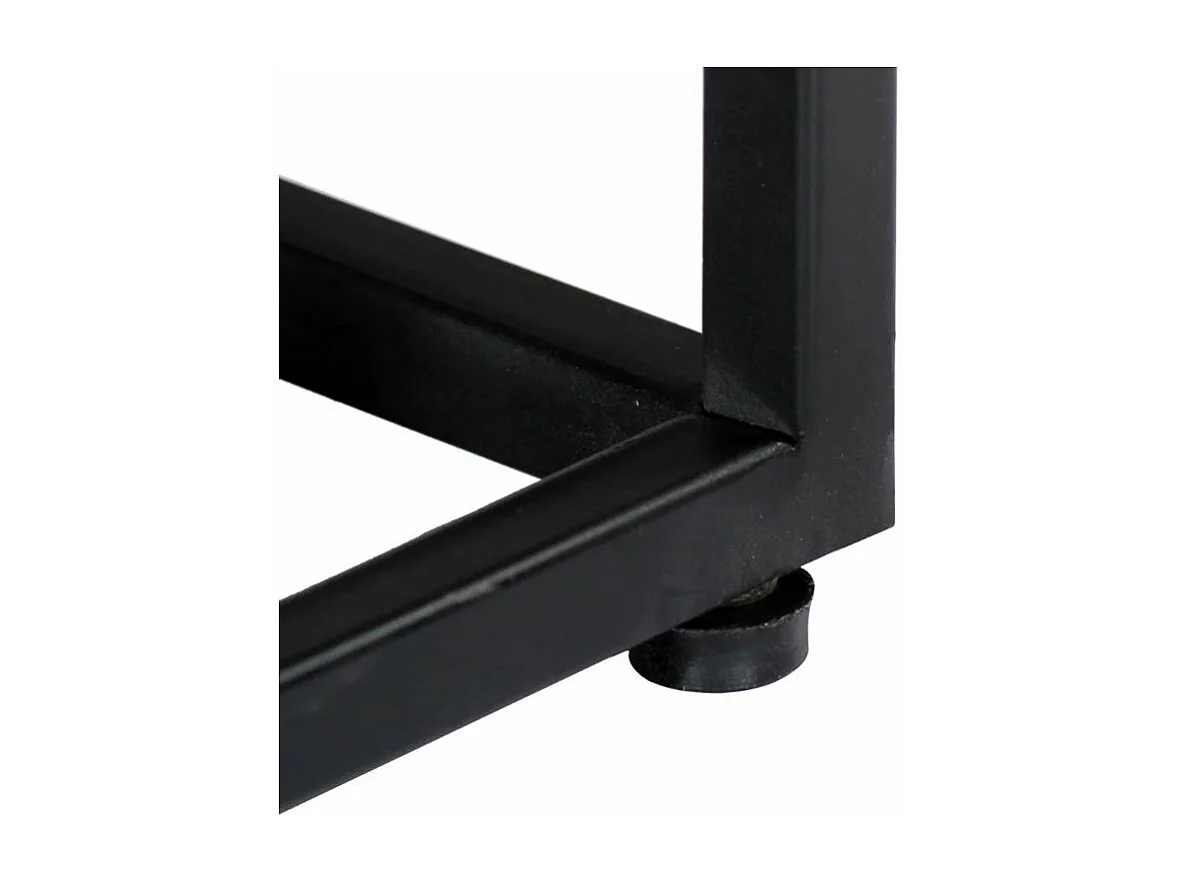 Meuble TV 2 portes 2 tiroirs bois massif recyclé et métal noir Souly