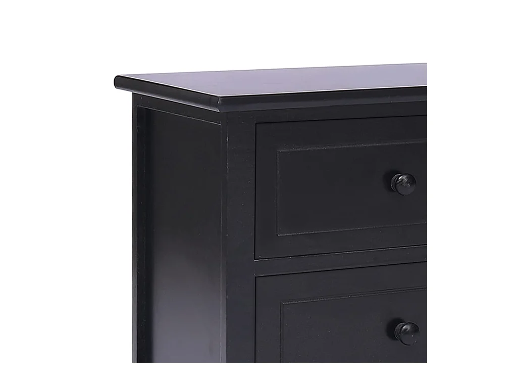 Meuble TV Noir 108x30x40 Bois de Paulownia solide