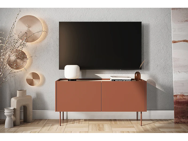2-türiger TV-Schrank mit Metallfuß 120x60 cm