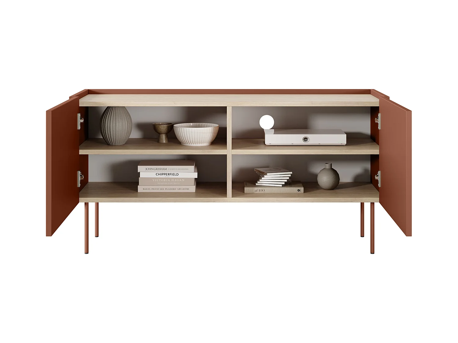 2-türiger TV-Schrank mit Metallfuß 120x60 cm