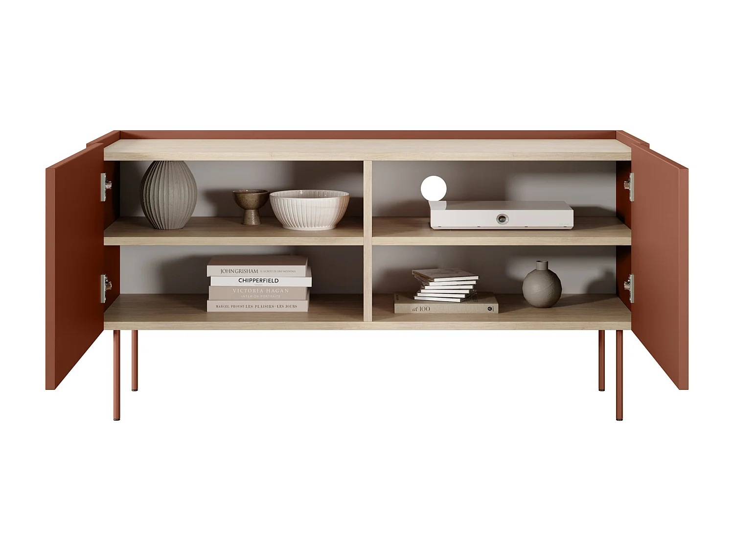 Mobile TV 2 ante con piede in metallo 120x60 cm