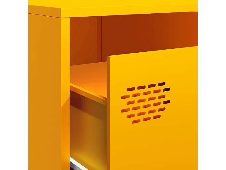 Meuble TV jaune moutarde 202x39x43,5 acier laminé à froid