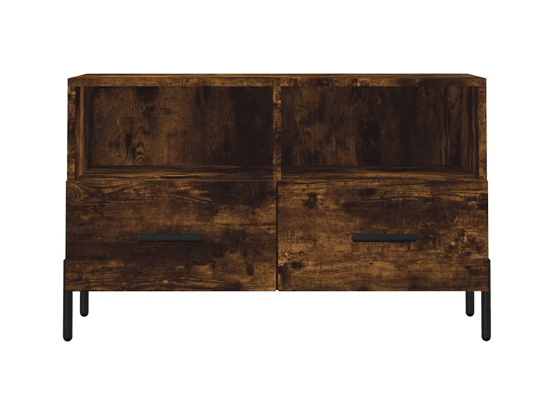 Meuble TV Chêne fumé 80x36x50 Bois d'ingénierie