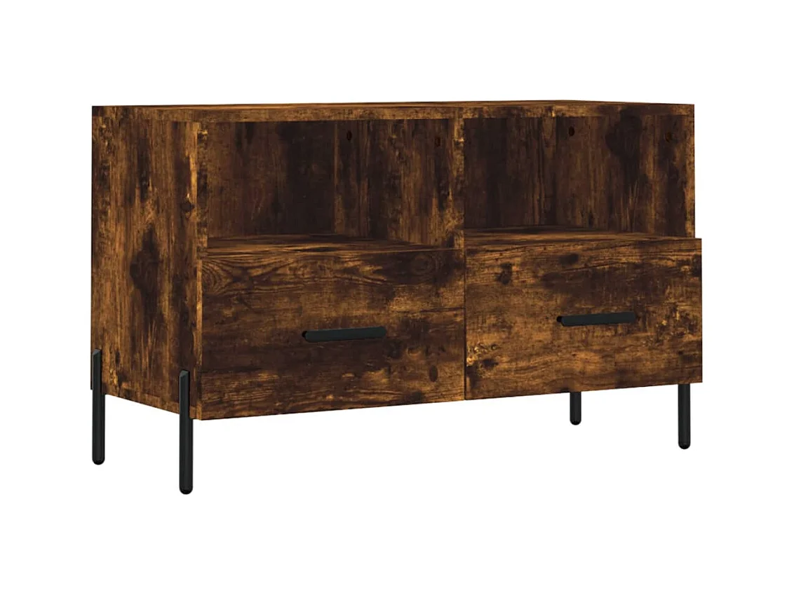 Meuble TV Chêne fumé 80x36x50 Bois d'ingénierie