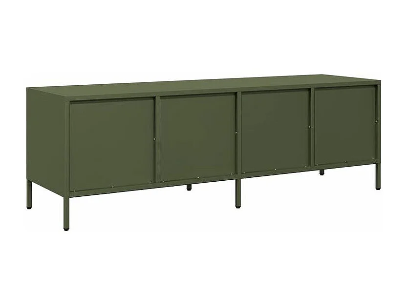 Meuble TV vert olive 135x39x43,5 acier laminé à froid