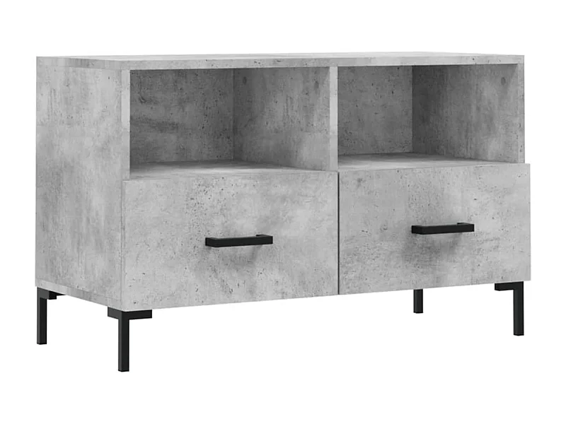 Meuble TV Gris béton 80x36x50 Bois d'ingénierie