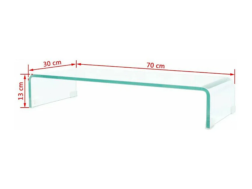 Meuble TV verre trempé transparent Martial L 70