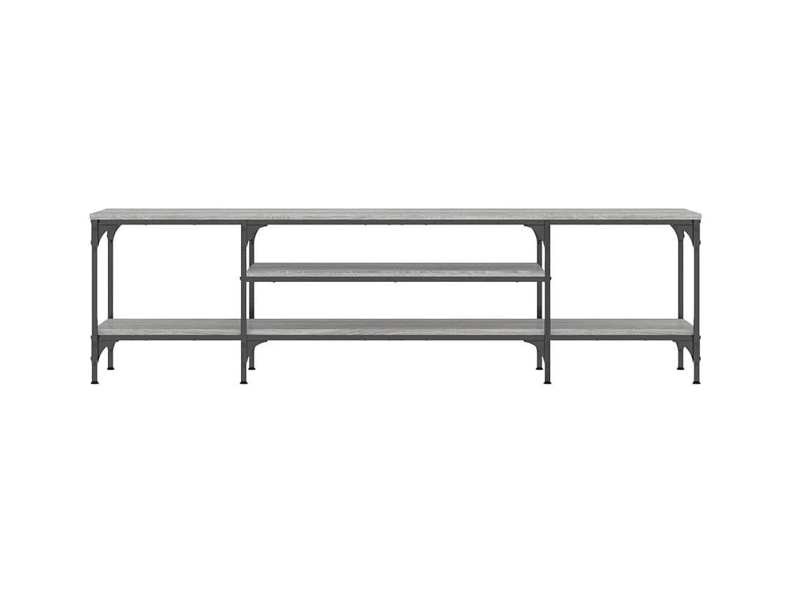 Meuble TV sonoma gris 161x35x45 bois d'ingénierie et fer