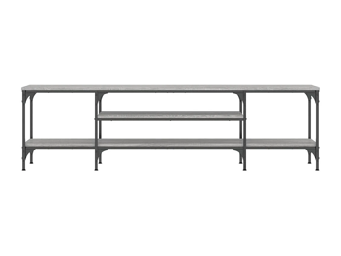 Meuble TV sonoma gris 161x35x45 bois d'ingénierie et fer