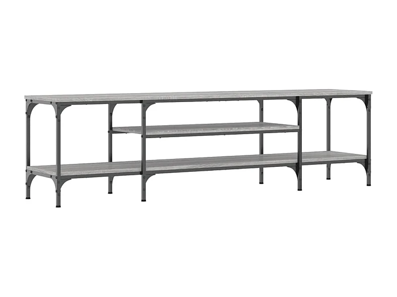 Meuble TV sonoma gris 161x35x45 bois d'ingénierie et fer