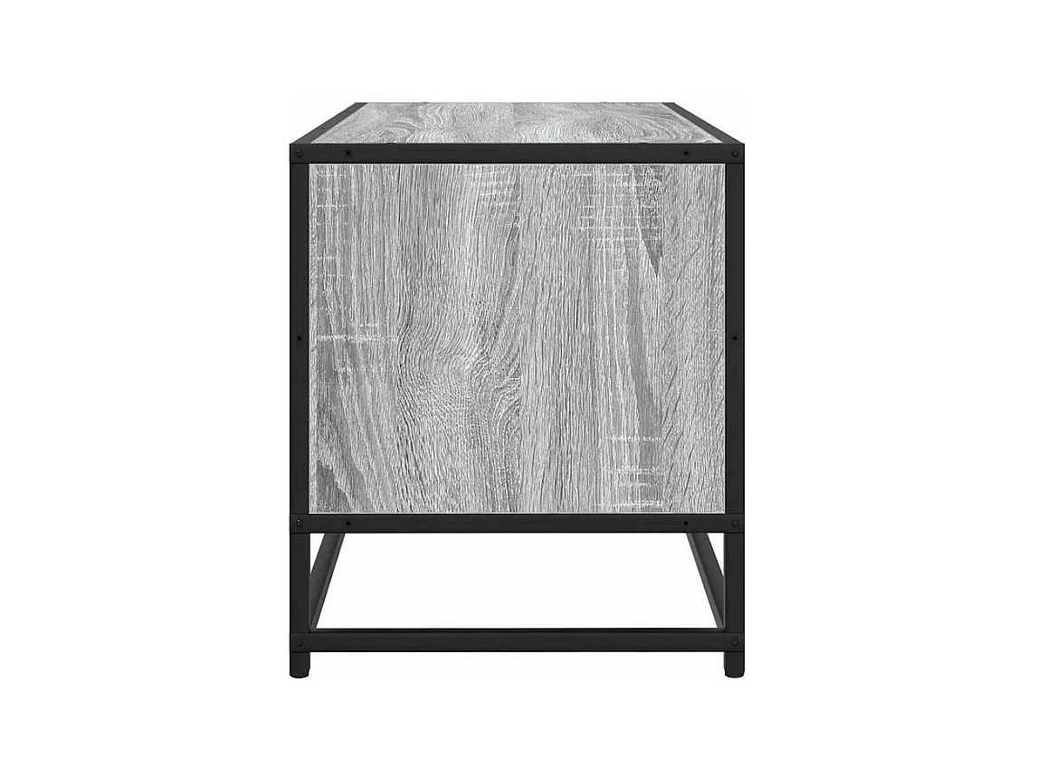 Tv-meubel 80x34,5x40 cm bewerkt hout metaal grijs sonoma eiken