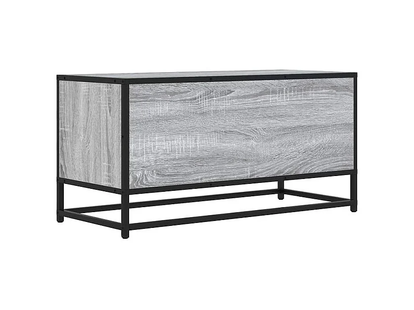 Tv-meubel 80x34,5x40 cm bewerkt hout metaal grijs sonoma eiken
