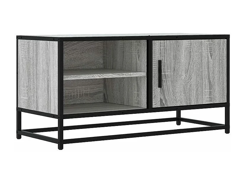Meuble TV sonoma gris 80x34,5x40 bois d'ingénierie et métal