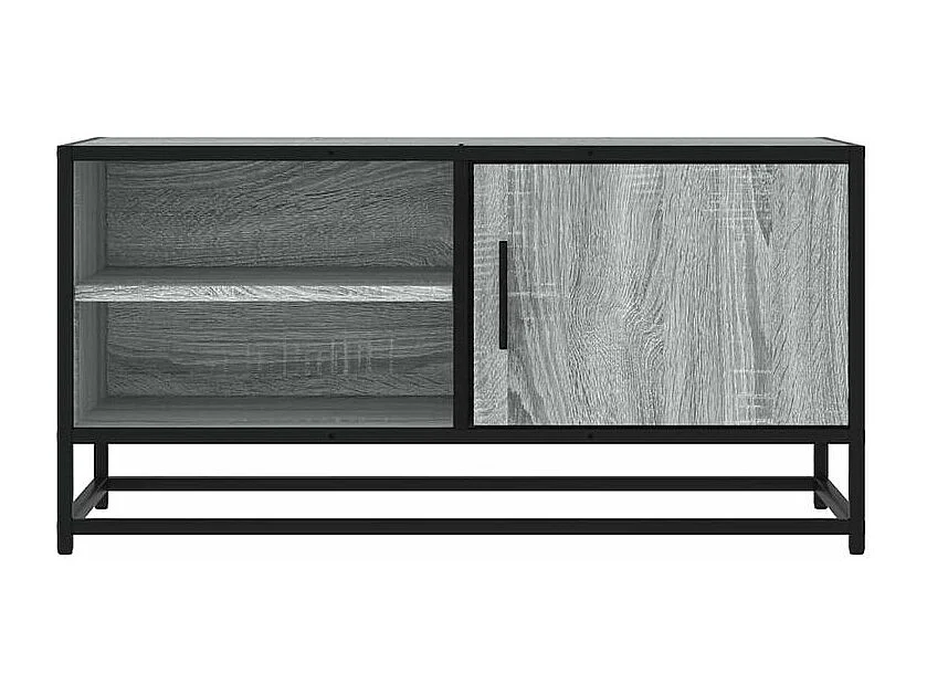 Meuble TV sonoma gris 80x34,5x40 bois d'ingénierie et métal