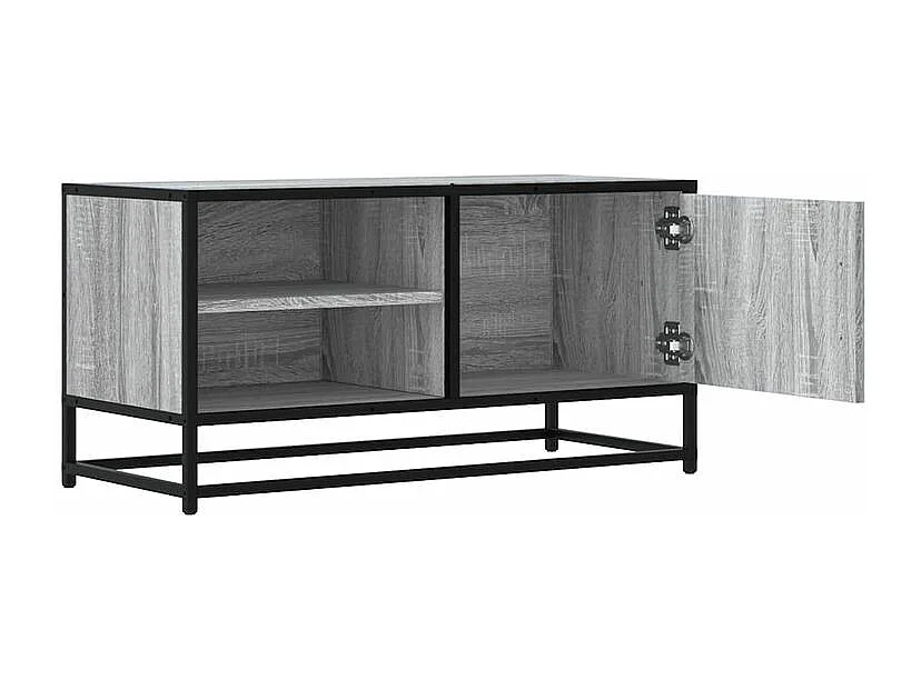 Meuble TV sonoma gris 80x34,5x40 bois d'ingénierie et métal