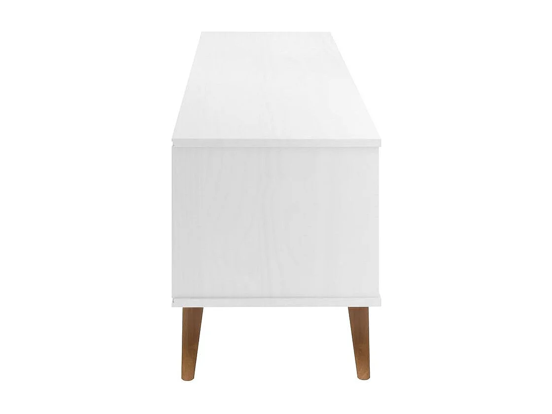 Meuble TV MOLDE Blanc 158x40x49 Bois de pin massif