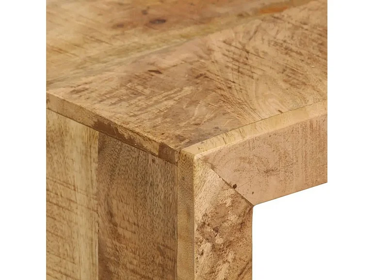 Meuble TV manguier massif clair et métal noir Zoula 115cm