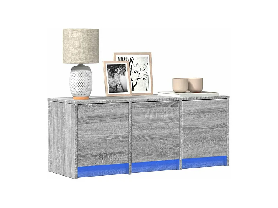 Meuble TV avec LED sonoma gris 97x34x40 bois d'ingénierie