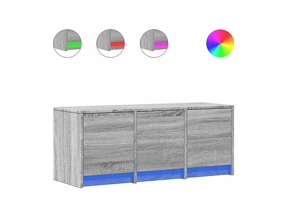 Meuble TV avec LED sonoma gris 97x34x40 bois d'ingénierie