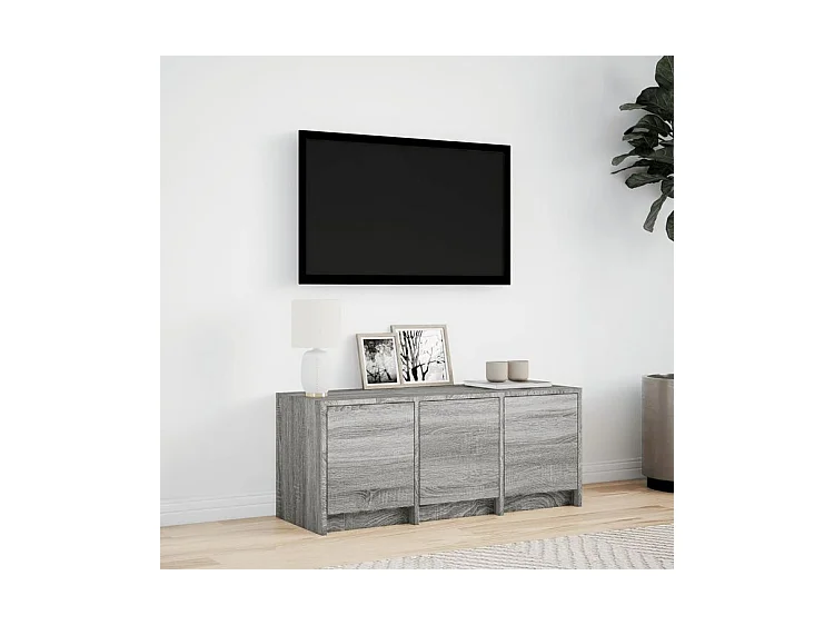 Meuble TV avec LED sonoma gris 97x34x40 bois d'ingénierie