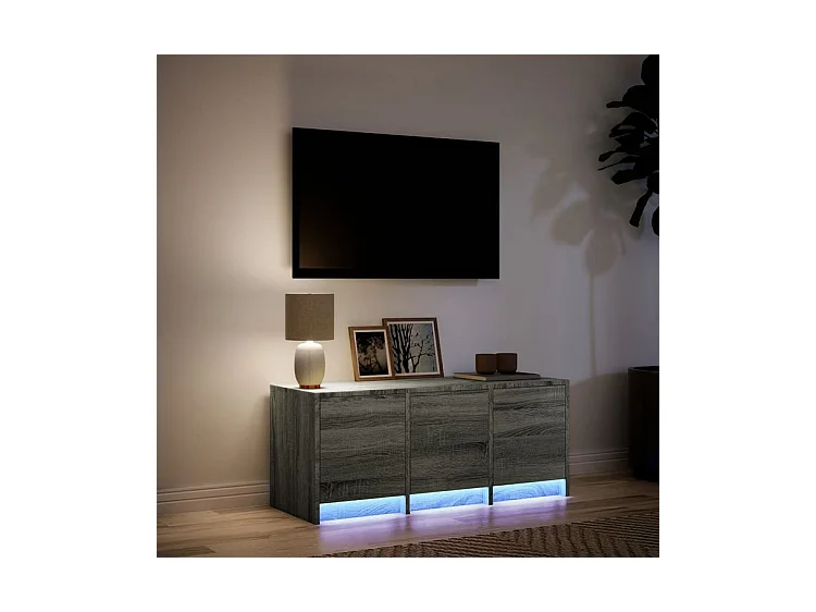Meuble TV avec LED sonoma gris 97x34x40 bois d'ingénierie