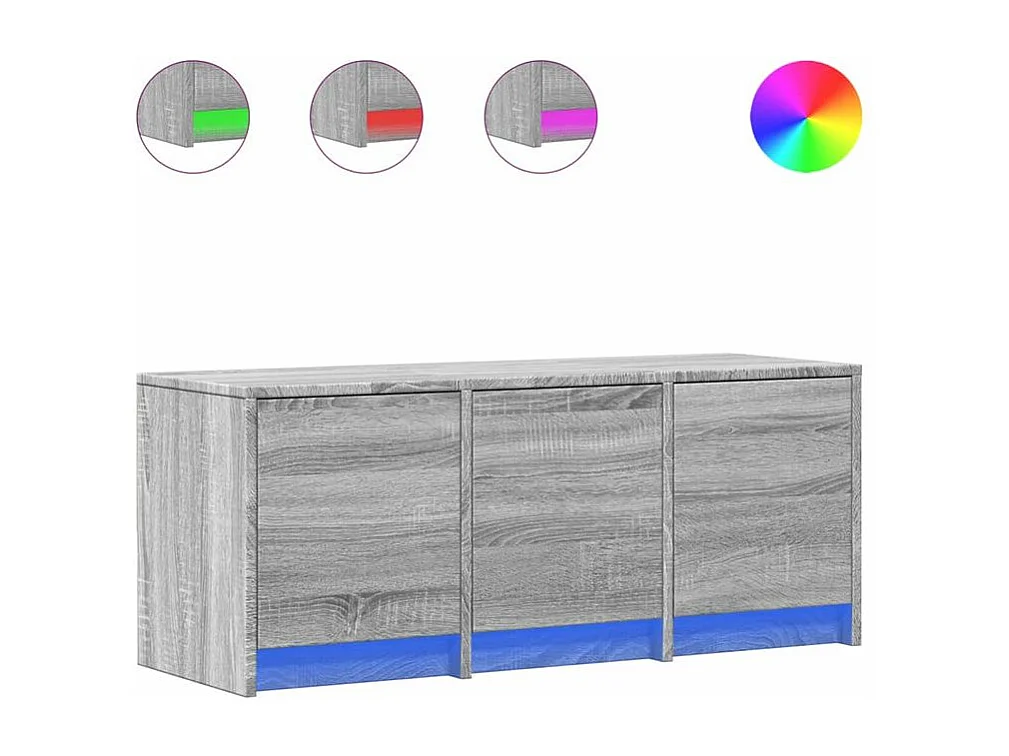 Meuble TV avec LED sonoma gris 97x34x40 bois d'ingénierie